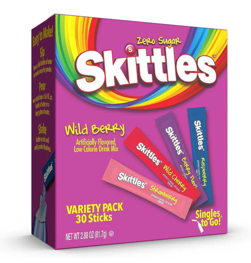 Skittles Singles To Go Drinks Mix 30 Sticks - Wild Berry