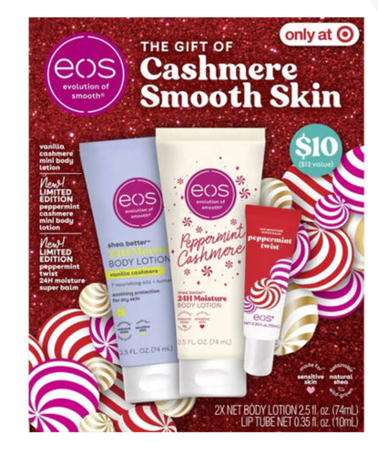 eos Cashmere Smooth Skin Holiday Gift Set – Vanilla & Peppermint Cashmere