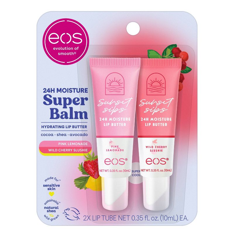 EOS 24H Moisture Super Lip Balm - Pink Lemonade & Wild Cherry Slushie