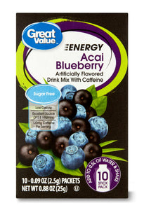 Great Value Açai Blueberry Drink Mix, 10 Ct