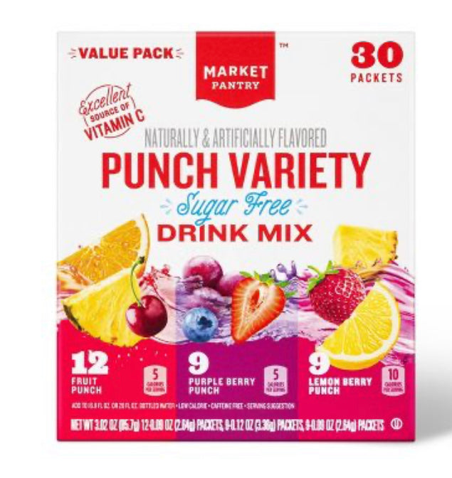 Market Pantry Drink Singles To Go 30 Pack - Punch Variety