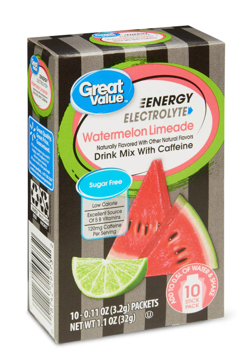 Great Value Watermelon Limeade Drink Mix, 10 Ct