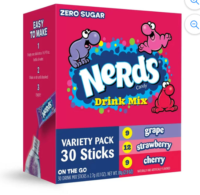 Nerds Singles To Go Drinks Mix 30 Sticks - DAMAGED BOX