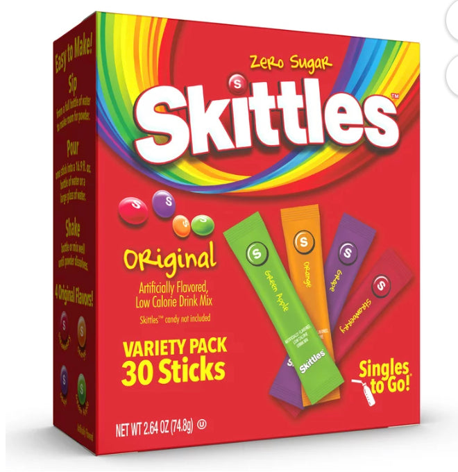 Skittles Singles To Go Drinks Mix 30 Sticks